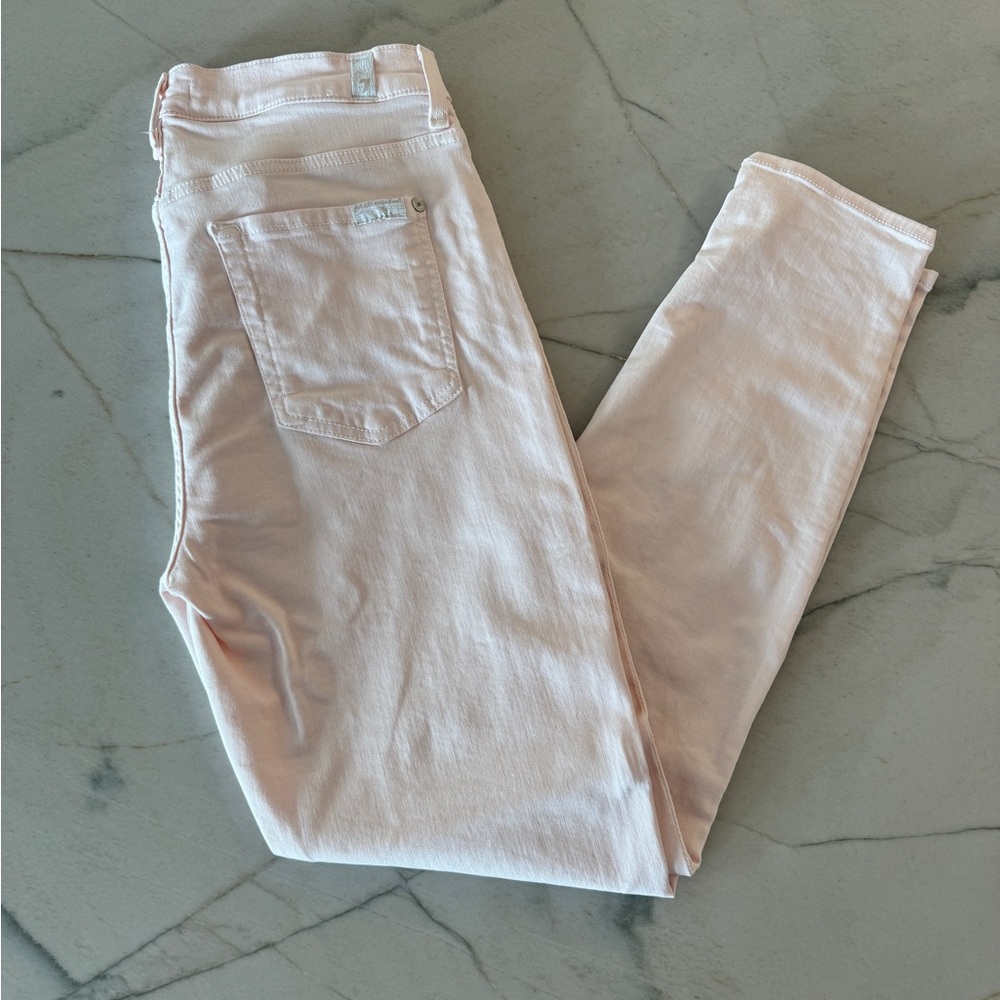 7 for all mankind pink denim jeans.
